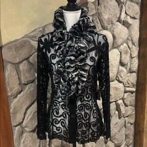 NWT Black & Gray Luxury Faux Fur Scarf One Size